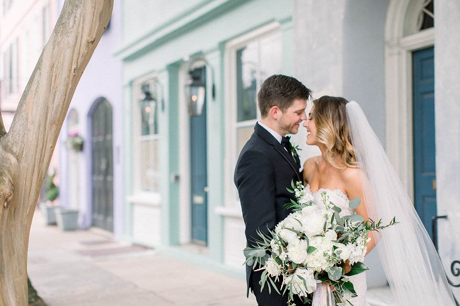 Destination wedding photographer, Amy Rizzuto of Amy Rizzuto Photography, captures a couple's joy at their Charleston wedding at The Mills House