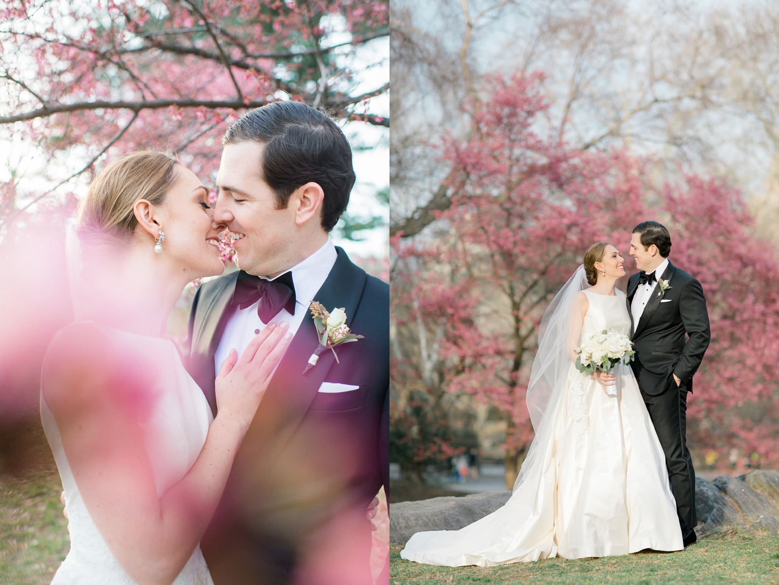 Cherry blossoms at Central Park wedding photo