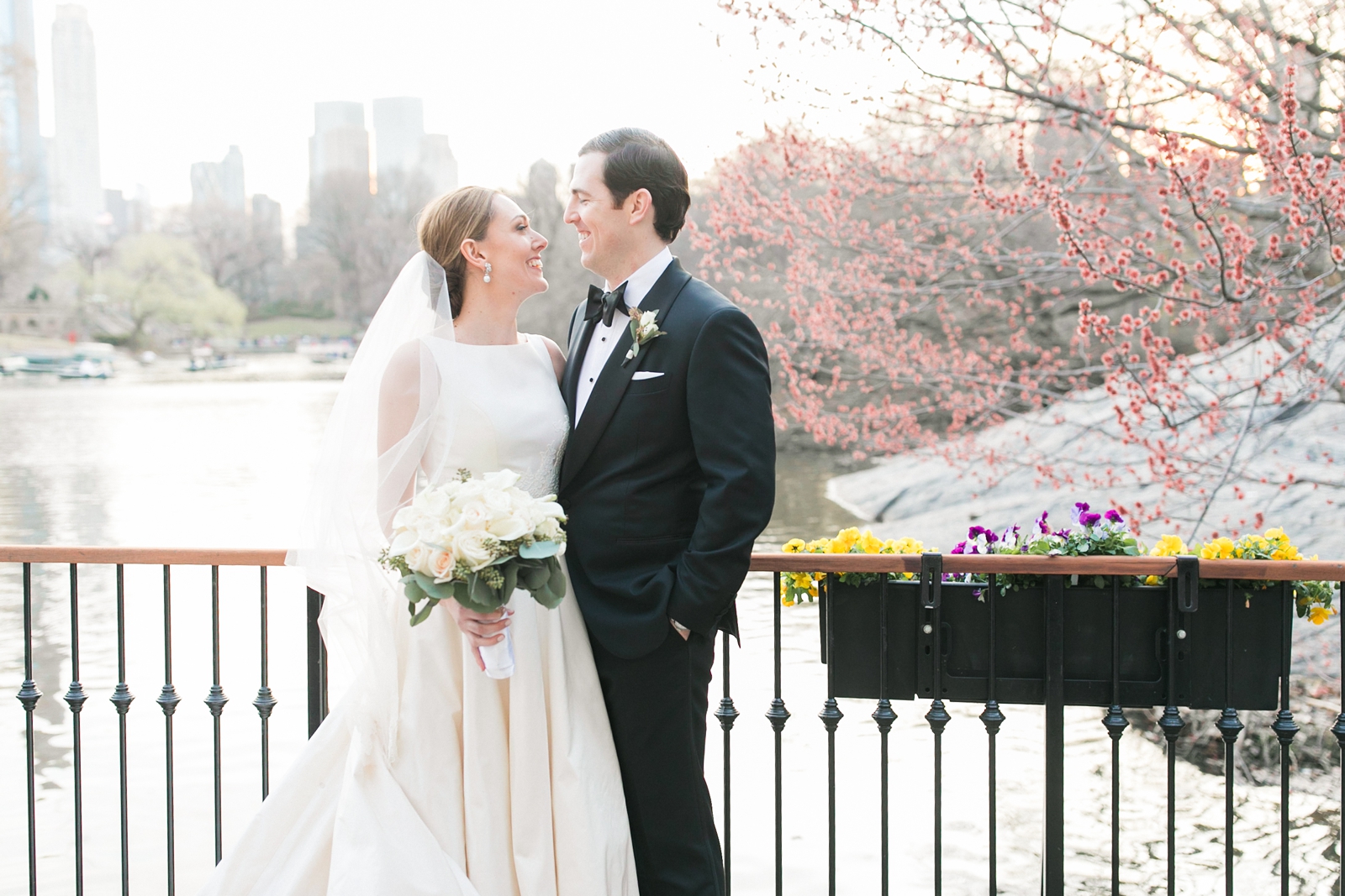 Cherry blossoms at Central Park wedding photo