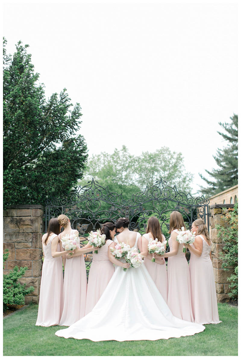 Bride with bridesmaids at Jasna Polana wedding captured by best NJ wedding photographer Amy Rizzuto Photography