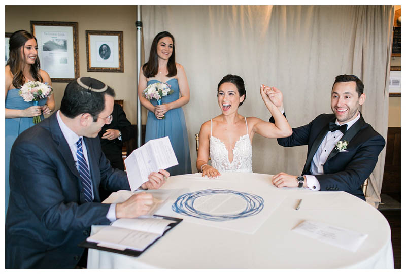 Ketubah signing photo at Le Chateau wedding captured by best NYC wedding photographer Amy Rizzuto Photography