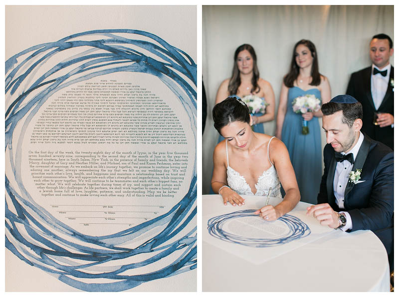 Ketubah signing photo at Le Chateau wedding captured by best NYC wedding photographer Amy Rizzuto Photography