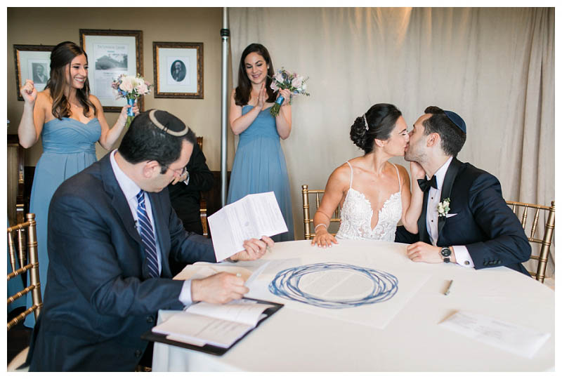 Ketubah signing at Le Chateau wedding captured by best NYC wedding photographer Amy Rizzuto Photography