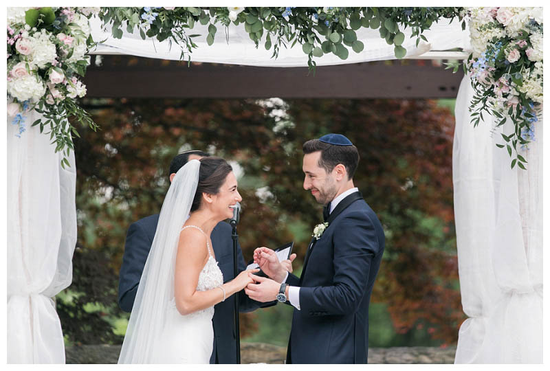 Outdoor Jewish wedding ceremony at Le Chateau wedding captured by best NYC wedding photographer Amy Rizzuto Photography