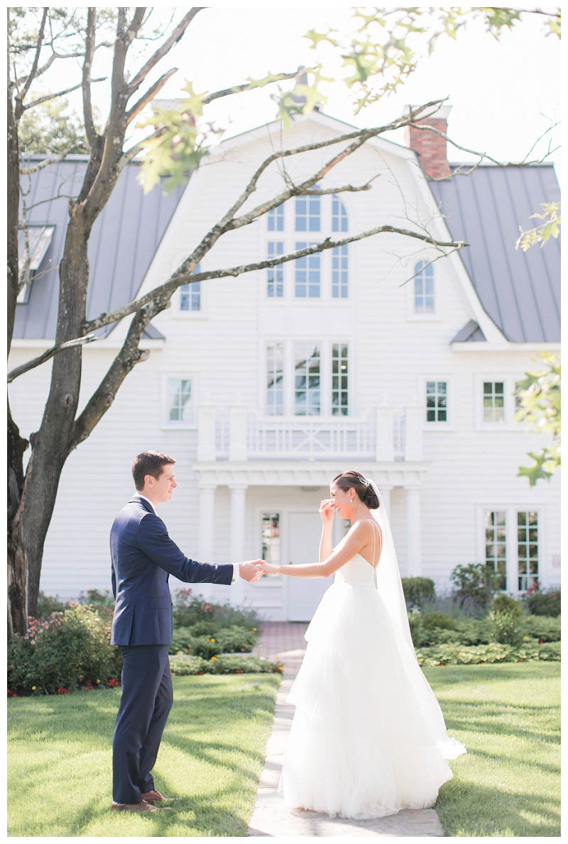 First look wedding photo at The Ryland Inn wedding captured by top NJ wedding photographer Amy Rizzuto Photography
