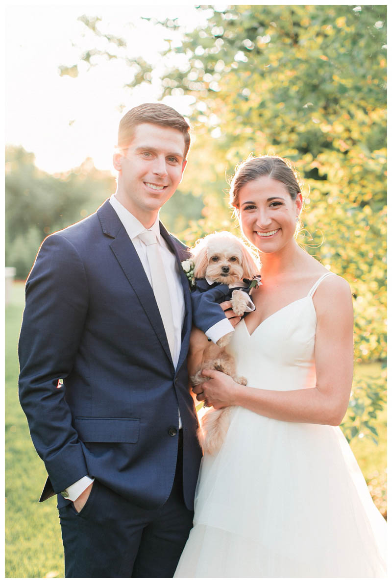 Cute dog in wedding at The Ryland Inn wedding captured by best NJ wedding photographer Amy Rizzuto Photography