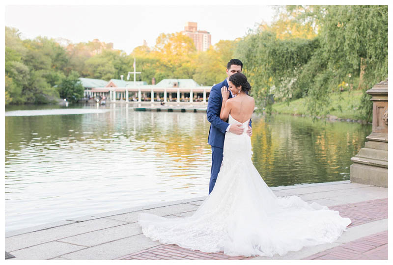 Central Park Boathouse wedding photo captured by best NYC wedding photographer Amy Rizzuto Photography