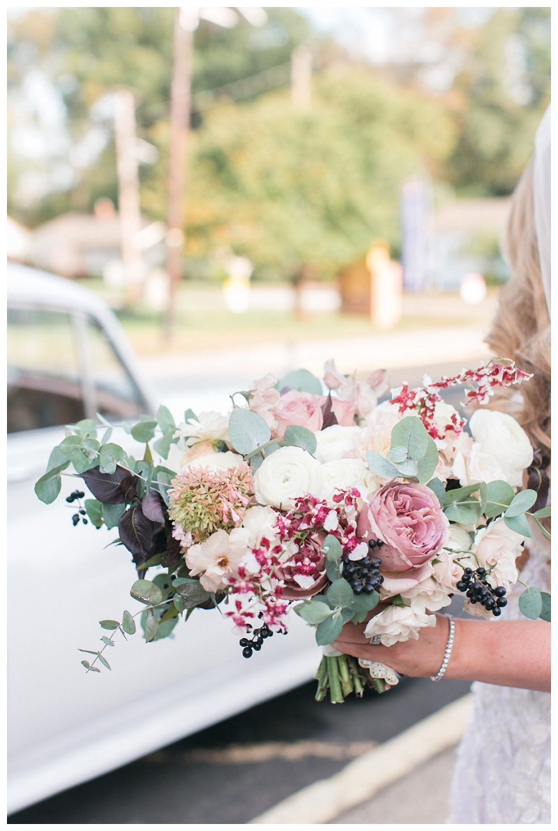 pretty bridal bouquet blush white dusty rose and greenery wedding flowers