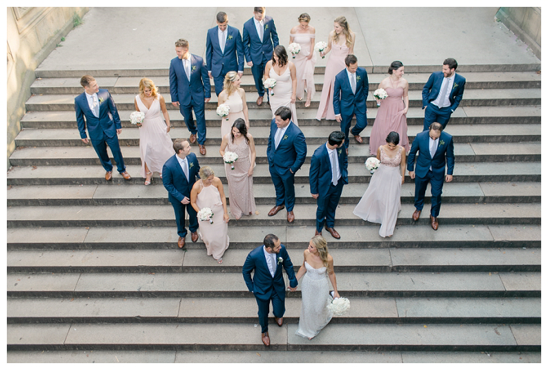 nyc bridal party on bethesda steps