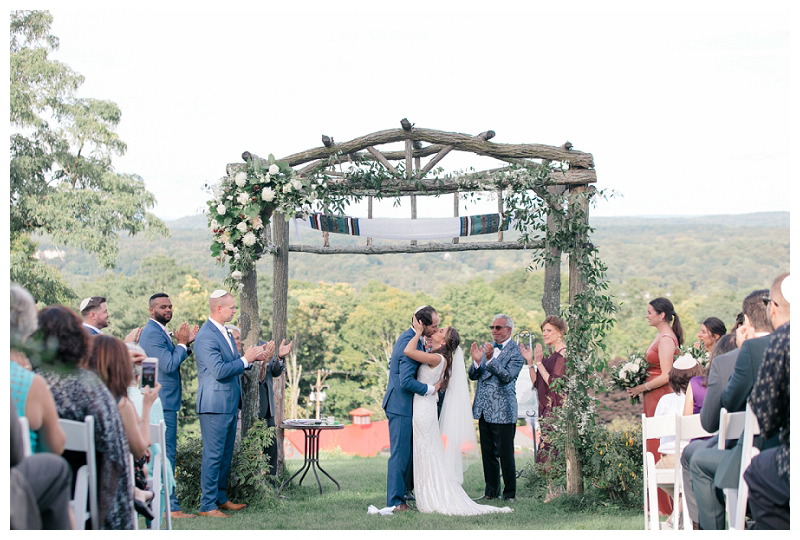 Red Maple Vineyard wedding ceremony on hilltop