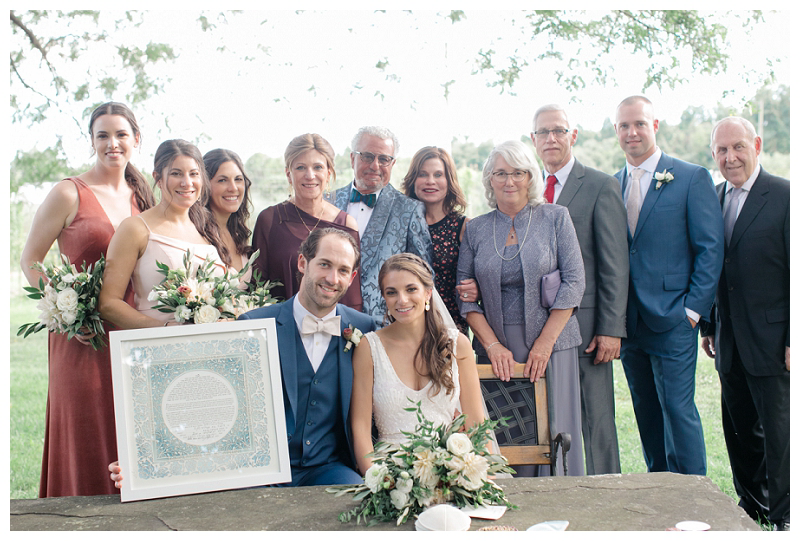 family photo at ketubah signing ceremony