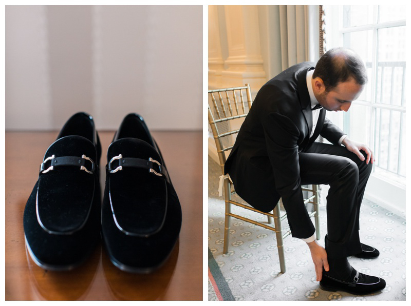 groom's shoes for wedding, groom putting on shoes on wedding day
