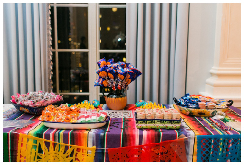 fun Mexican candy table at Yale Club wedding