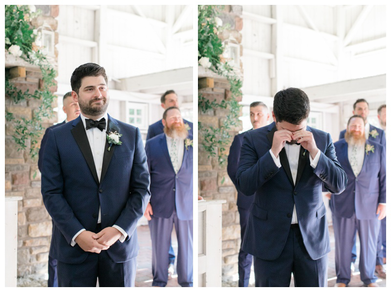 Emotional groom captured by best NJ wedding photographer