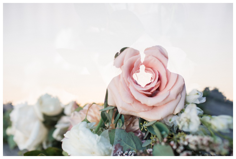 Double exposure wedding photo with flower at Ashford Estate wedding